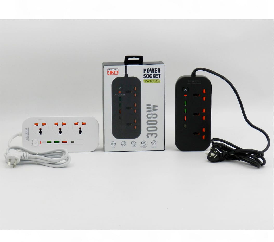 ALARGUE 3 TOMA + 3 USB + PUERTO TIPO C c/ TECLA