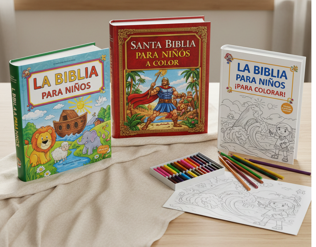 BIBLIA DIGITAL PARA NIÑOS + BIBLIA A COLOR Y BIBLIA PARA COLOREAR + GUÍA PARA ENSEÑAR LA BIBLIA A LOS NIÑOS + BONIFICACIÓN ESPECIAL