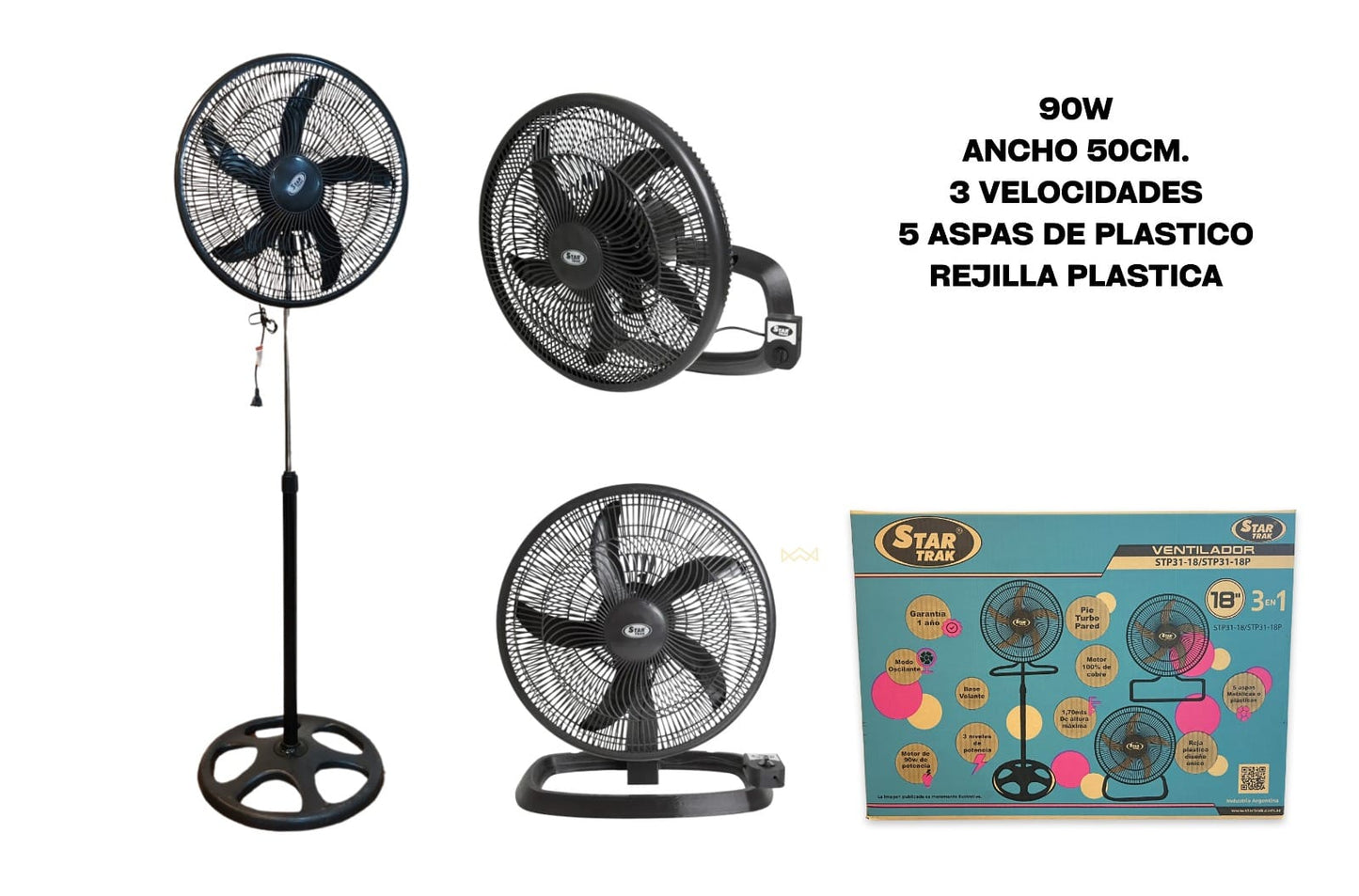 VENTILADOR 18? STAR TRAK PALETA PLASTICO