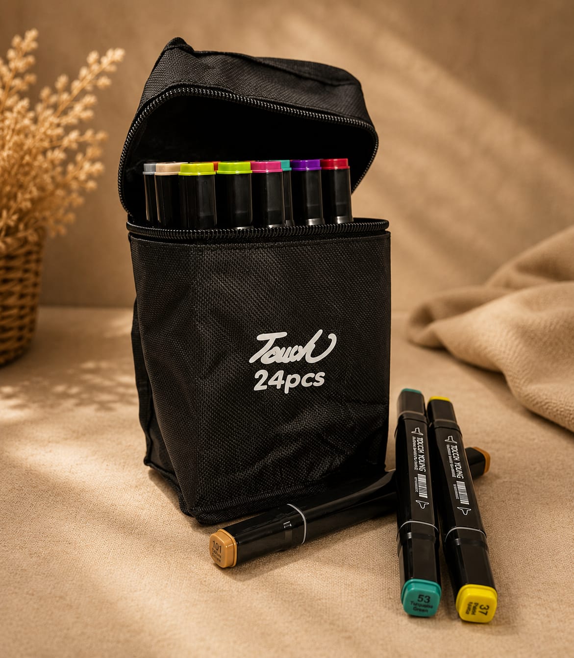 SET PRO de 24 MARCADORES Doble Punta + Bolso Organizador
