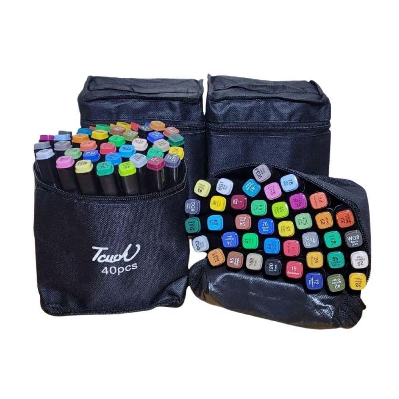 SET PREMIUM de 40 MARCADORES Doble Punta + Bolso Organizador