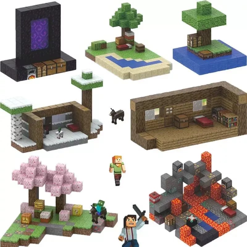 Bloques Magnéticos Minecraft 80 Piezas Muñecos x3