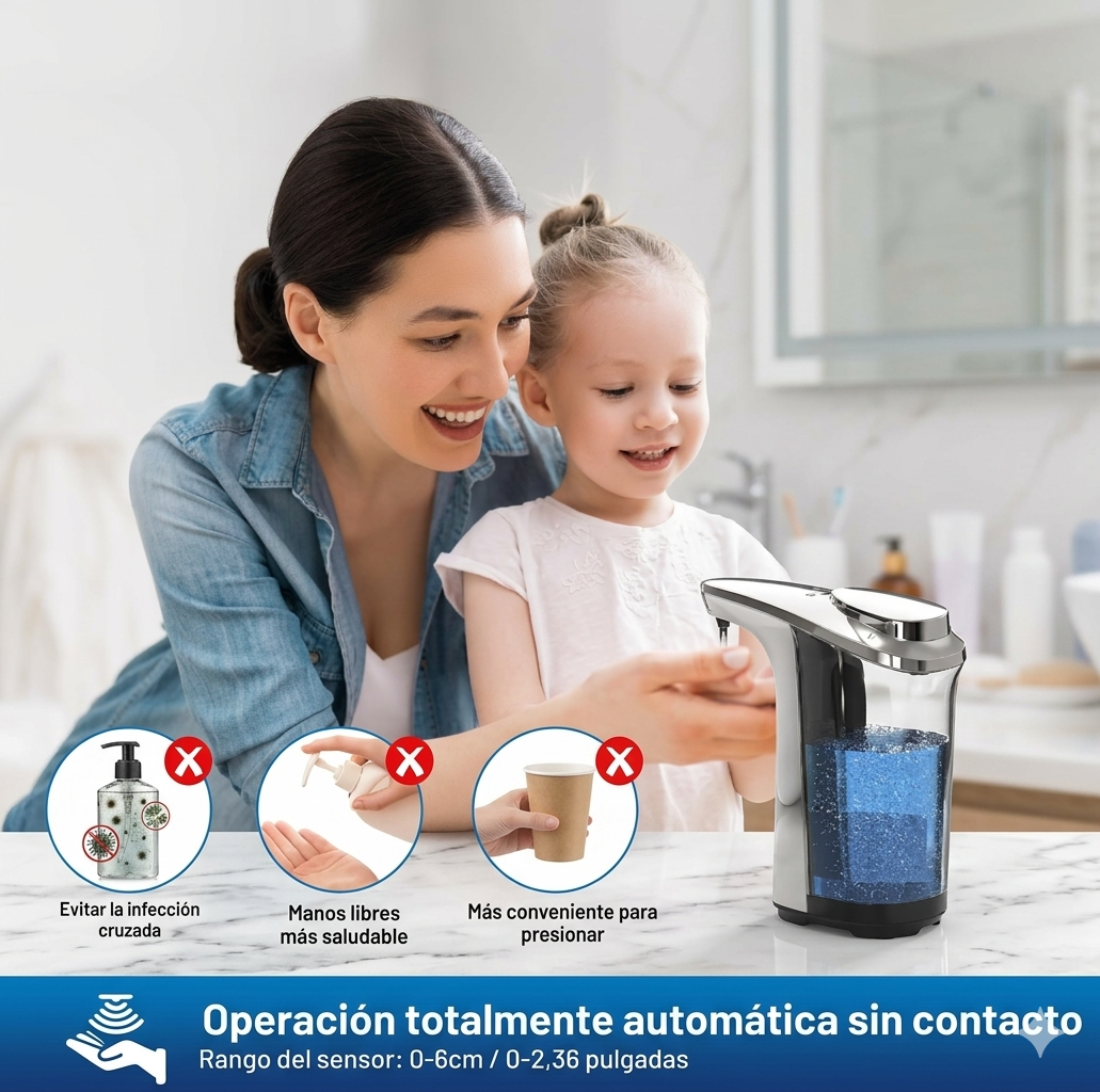 DISPENSADOR AUTOMATICO DE JABÓN + PILAS + ENVIO GRATIS HASTA TU DOMICILIO