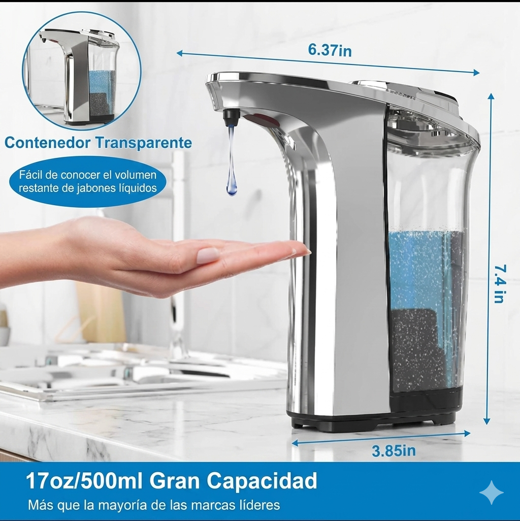 DISPENSADOR AUTOMATICO DE JABÓN + PILAS + ENVIO GRATIS HASTA TU DOMICILIO