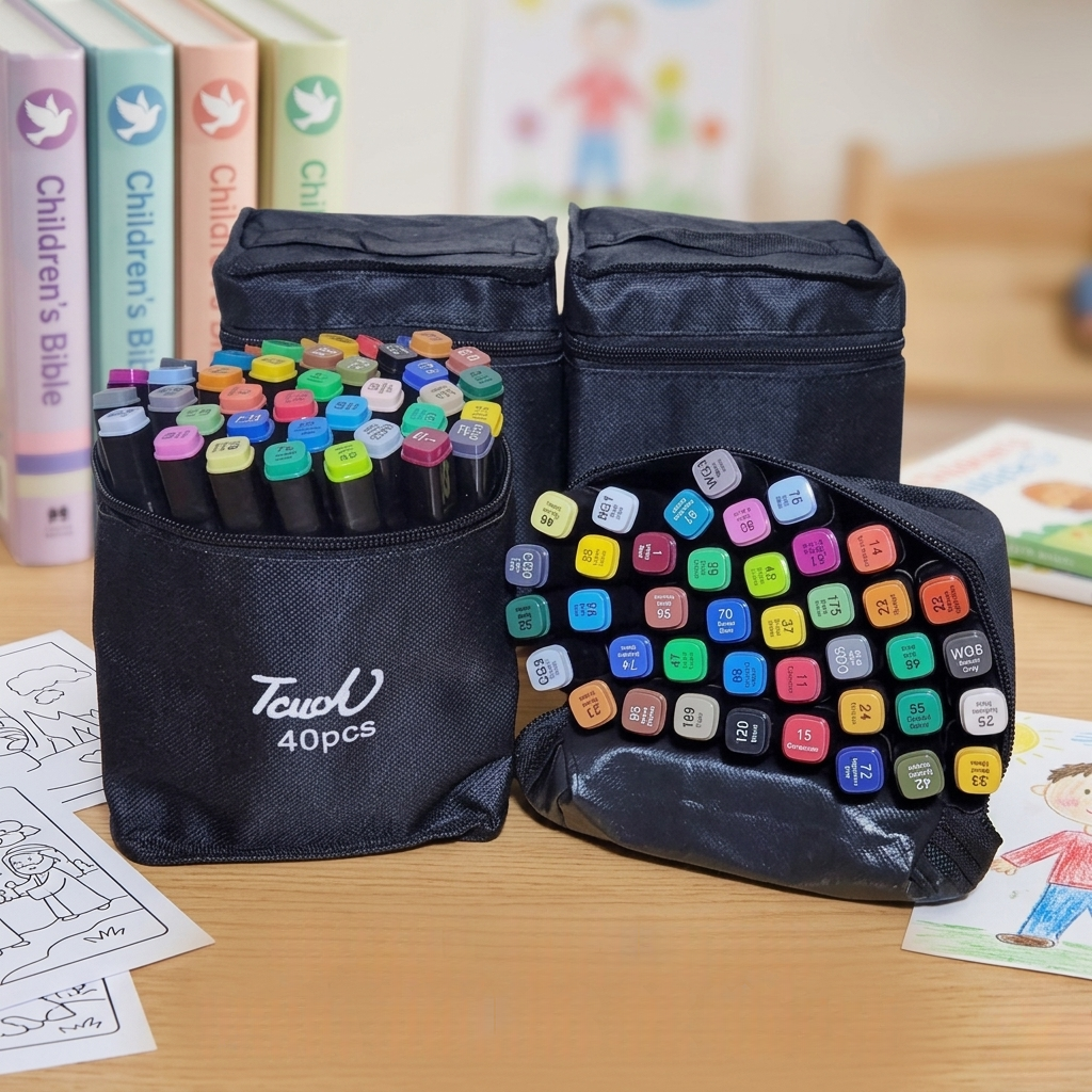 SET PREMIUM de 40 MARCADORES Doble Punta + Bolso Organizador