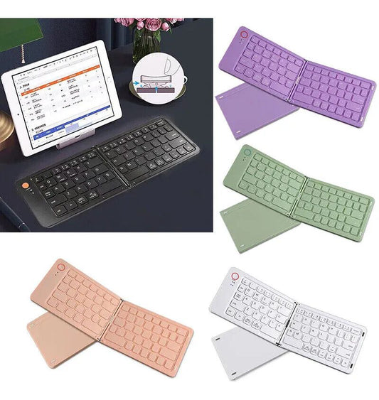 TECLADO PLEGABLE BLUETOOTH INALAMBRICO RECARGABLE + APOYA CEL