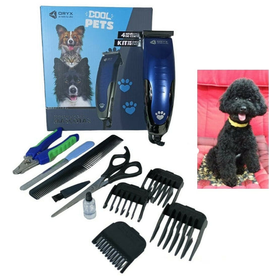 CORTADORA PELO MASCOTA A ENCHUFE  CON KIT DE 10 PCS